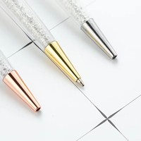 Nouveau luxe or Rose en forme d'animal mariage Bling cristal diamant stylo à bille Logo 1.0mm écriture métal Promotion cadeau stylo