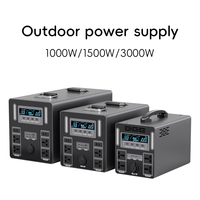 1500W 3000W Stasiun Daya Portabel Baterai Lithium LiFePO4 Generator Tenaga Surya Gelombang Sinus Murni MPPT untuk Berkemah Rumah RV Luar Ruangan