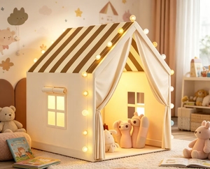 Tente de jeu intérieure pour enfants en promotion avec panneaux en maille et sac de transport – Idéale pour pique-niques, voyages et fêtes – Cadeau de jeu pour enfants - Product Image 4