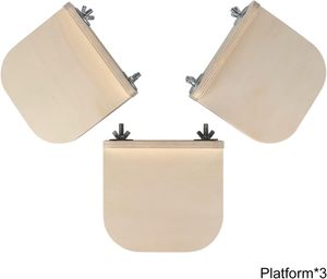 Plateforme en bois naturel pour hamster et cachette multi-chambres, tunnel <span class=keywords><strong>labyrinthe</strong></span> à couvercle rabattable, accessoires de cage, décor de habitat pour petits animaux - Product Image 2