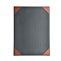Couverture de menu en cuir PU de haute qualité, couvertures de menu de restaurant, motif tissé, couverture de menu à trois volets avec logo imprimé
