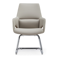 Chaise moderne de réunion de bureau en cuir blanc Mobilier modulaire bon marché Mobil pour visiteurs à vendre en maille PU et métal