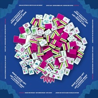 Jeu de Mahjong américain avec tapis, 160 tuiles de luxe gravées en acrylique rose et vert de 32 mm à 4 couches, style club social bleu roi