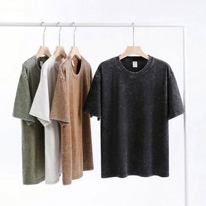 Design Manufacturer T-Shirt Custom Logo Graphic Vintage Acid 100% Cotton Heavyweight MensCustom T Shirt - Product Image 4