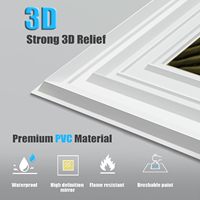 Panneaux muraux 3D en PET effet miroir, modernes, imperméables, résistants à l'humidité et au feu, 50x50cm, design géométrique doré, pour hôtel, hall, chambre.