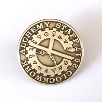 Factory custom style pure metal jewelry metal pin badge Compass Star antique gold pin