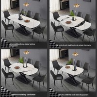 Ensemble de table à manger à pieds en métal en marbre pour la maison de restaurant conçu par un designer