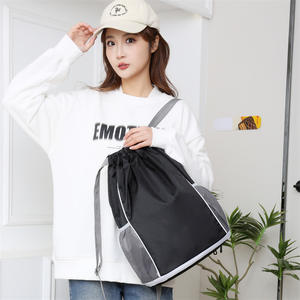 Sac à cordon professionnel avec logo, sacs de sport en polyester personnalisés, sac à dos à cordon personnalisé avec fermeture éclair - Product Image 4