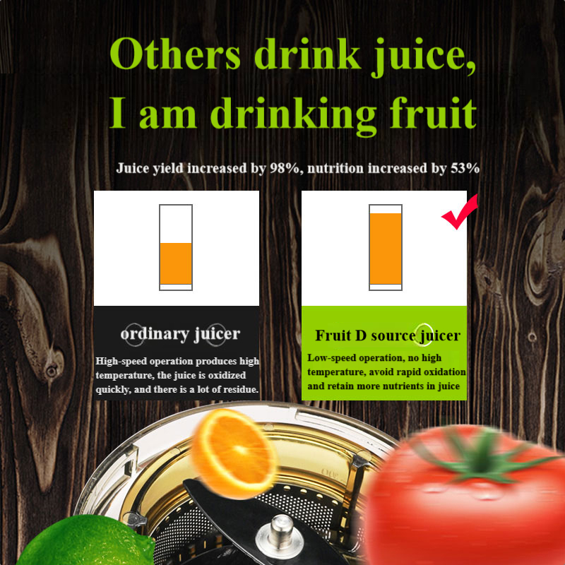 150W Orange Electric Blender Carrot Extractor Machine Cold Press Professional Commercial Slow Juicer