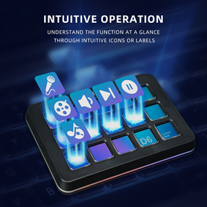 Fifine D6 RGB Studio điều khiển tùy chỉnh 15 LCD <span class=keywords><strong>Mini</strong></span> phím Bàn phím game thủ lập trình dòng điều khiển - Product Image 4