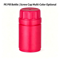 Vente en gros de flacons à pilules vides en PE avec bouchon à vis, contenants en plastique colorés pour comprimés et capsules, logo personnalisé