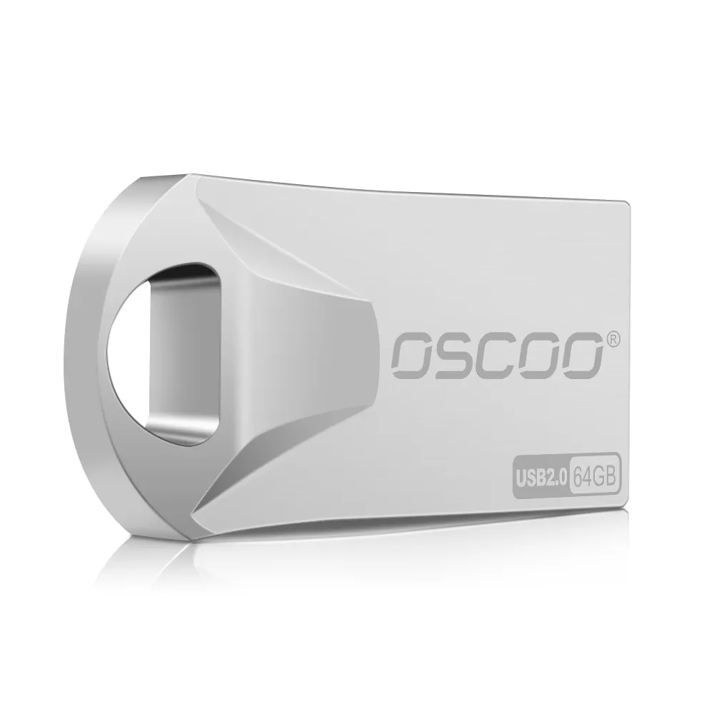 OSCOO Metal gümüş USB Flash sürücü kalem sürücü 64GB 32GB 16GB Pendrive U Disk flash bellek çanta Laptop için usb Flash sürücü s