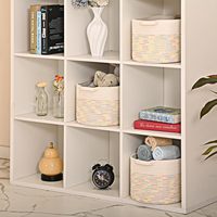 Panier de rangement multifonctionnel pliable en corde de coton tressée, gain de place, pour jouets, cadeaux, linge sale