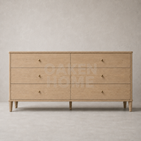OAKEN Commodes de rangement personnalisables en chêne blanc pour chambre à coucher, armoire de chambre en bois massif, commode à 6 tiroirs, mobilier de maison