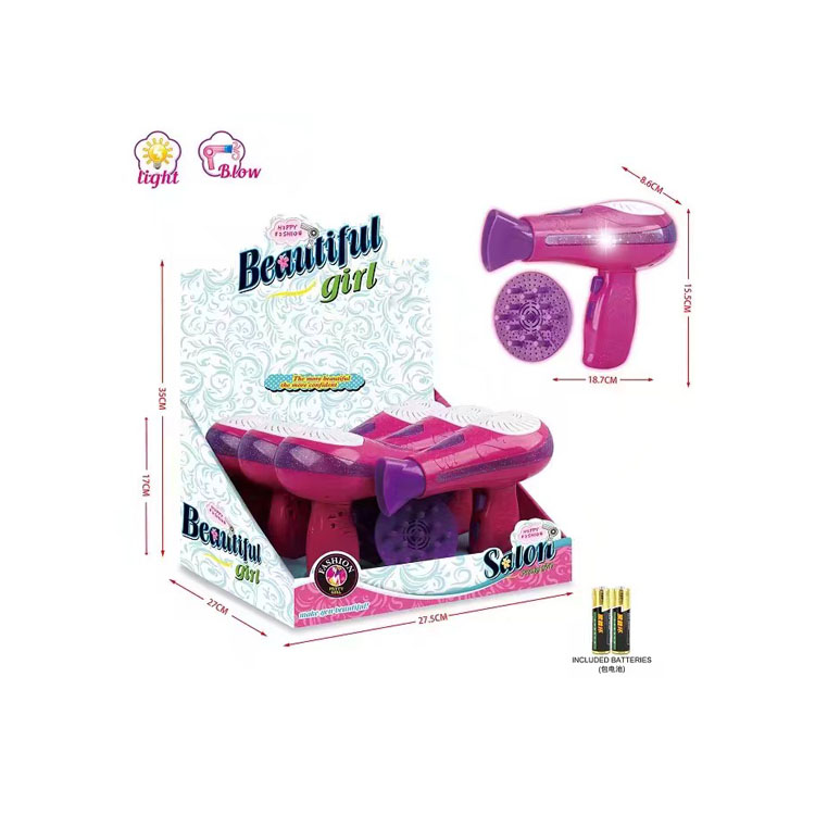 Модные аккумуляторные туалетные инструменты Фен игрушка с подсветкой и музыкой