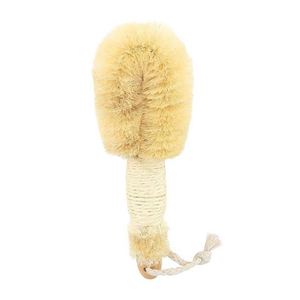 Natural Wood Handle <b>Bath</b> Cleaning Brush with Rope Wrapped Grip Soft Bristle Body Brush for Exfoliation - Product Image 1