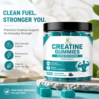 Gummies de Créatine Monohydrate OEM 5000mg avec Taurine, Bétaïne, Alpha GPC, B12 pour Force, Énergie et Récupération – Marque Privée – 120 Gummies