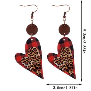 Pendientes Colgantes de Cuero con Estampado de Corazón Vintage Chic para Mujer UIONEN 863, Estilo Geométrico Moderno de Cuero Sintético - Product Image 4
