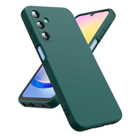 Kompatibel untuk casing TPU silikon A25 5G dengan lapisan serat mikro, desain tipis ramping tahan guncangan, hijau