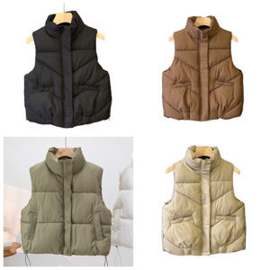 Femmes de haute qualité automne hiver pliable léger chaud col montant coupe-vent mince mince <span class=keywords><strong>sans</strong></span> <span class=keywords><strong>manches</strong></span> bouffant veste vers le bas gilet - Product Image 2