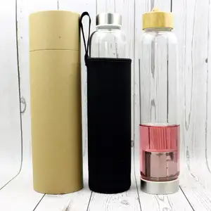 Großhandels preis Benutzer definierte Glas wasser flaschen Langlebige 750ml Glas wasser flasche