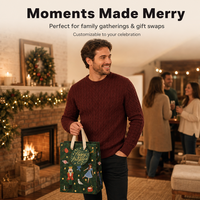 Sac cadeau de Noël personnalisé CBP - Taille personnalisée - Sac cadeau en papier sur le thème du casse-noisette avec poignées en tissu et étiquette cadeau