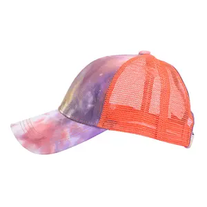 Fashion Breathable Custom Logo Colorful Outdoor Sports Mesh Baseball Cap Trucker Hat