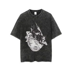 T-Shirt con Grafica <span class=keywords><strong>Anime</strong></span> per <span class=keywords><strong>Coppie</strong></span>, Magliette Vintage Lavate con Stampa Cartoon Personalizzata 2D Manga per Uomo e Donna - Product Image 5