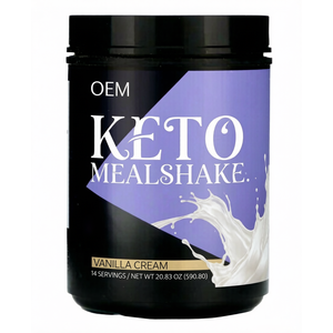 Batido de Proteínas Keto para Adultos OEM, 590.80g, Sabor Crema de Vainilla, 14 Porciones, Batido Sustituto de Comida para Dieta Cetogénica Natural - Product Image 1