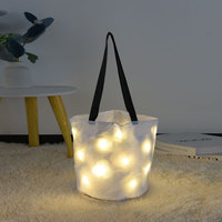 Starkey Nouvelle Offre Spéciale Seau Citrouille d'Halloween Lumineux LED Étanche Fait Main, Lumineux dans le Noir, Batterie Rechargeable, pour Bonbons et Friandises