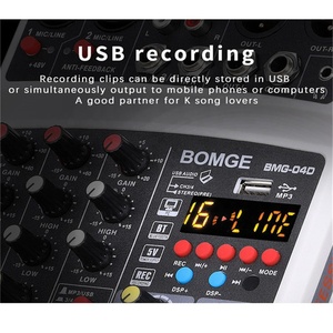BMG 04D <span class=keywords><strong>Mixer</strong></span> profissional de quatro canais com BT para gravação de som, console de mixagem com alimentação <span class=keywords><strong>dsp</strong></span> para estúdio - Product Image 5