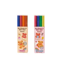 Ensemble de crayons en forme d'ours de 12 couleurs, 7 pouces, écologiques, imprimés UV, cadeau créatif, matière plastique certifiée EN71 LM