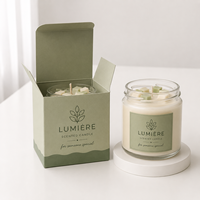 Boîtes cadeaux personnalisées en carton rigide recyclable, carrées, parfumées, pour bougies, avec impression quadricolore et estampage à chaud en feuille d'or