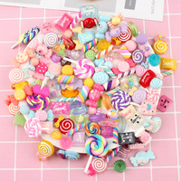 Lot de 30 cabochons en résine mélangée, motifs bonbons et sucettes, breloques décoratives DIY pour slime, coques de téléphone, colle crème et artisanat