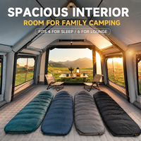 Tente Cabine Gonflable Quatre Saisons OEM/ODM pour 2-6 Personnes, Ouverture Automatique Rapide, Montage en 5 Minutes, Structure à Arceaux Gonflables, Imperméable, Toit Transparent en Oxford