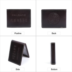 Porta Licencia de Conducir de Cuero Dujiang, Cartera para Tarjetas de Cuero Vacuno Genuino, Unisex, Color Sólido, Organizador de Documentos Resistente - Product Image 2