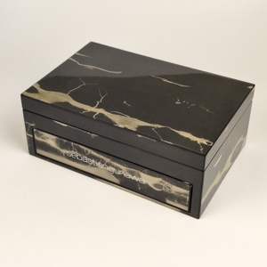 Bán buôn tùy chỉnh thực hiện sang trọng đá cẩm thạch phong cách <span class=keywords><strong>MDF</strong></span> hộp đồ trang sức đàn piano bóng ngăn kéo Thiết kế phổ biến cá nhân Hộp tre bằng gỗ - Product Image 6