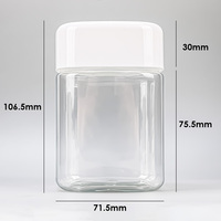 Pot d'emballage en PET recyclé de haute qualité, personnalisable en couleur, pour capsules, pilules, protéines en poudre, avec couvercle à clapet, multi-capacités