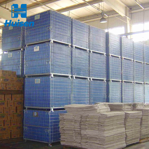 Transportasi berat bubuk dilipat lapisan susun kawat <span class=keywords><strong>Mesh</strong></span> palet wadah Stillage jala baja kandang - Product Image 3