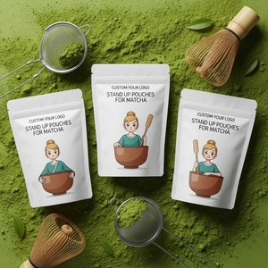 Custom Printed Food Grade Aluminum <b>Foil</b> Stand Up Zipper Pouch for Coffee Match Tea Flat Bottom Bag FDA Supplier Low MOQ - Product Image 2