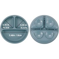 Lot de 3 assiettes à succion divisées en silicone 100 % sans BPA, motif uni, taille unique, pour bébés et tout-petits, multicolores, avec 3 cuillères – Vente en gros