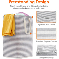 Panier à linge pliable CF, design autoportant et imperméable, 80L chacun, avec poignées, pour chambre et buanderie