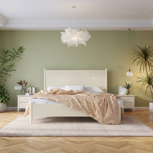Scandinavian Design Solid <b>Oak</b> Bed Modern Minimalist Platform Bed <b>Frame</b> For Apartment Hotel Bedroom - Product Image 1