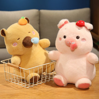 Pull-String Mignon Chiot Cochon et Capybara Poupée Nez Mobile Soulagement Du Stress Animal En Peluche Jouet