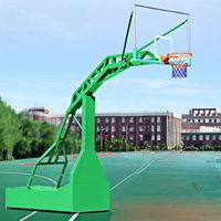 Support de basketball portable Zhuoling pour intérieur/extérieur, panneau en verre trempé, système de panier réglable en hauteur, cadre en fer, respectueux de l'environnement