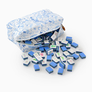 Nouvel ensemble de <span class=keywords><strong>mahjong</strong></span> américain de luxe moderne bleu, 160 tuiles gravées en acrylique, pliable et portable, <span class=keywords><strong>jeu</strong></span> familial, collection 2026 à succès - Product Image 5