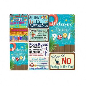 Custom <b>Retro</b> Summer Water Park Safety <b>Sign</b> Personalized Pool Warning <b>Sign</b> for Promotional Gift - Product Image 3