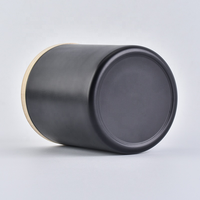 Porte-bougie en verre noir mat, vide, cylindrique, pour la fabrication de bougies parfumées et d'aromathérapie à domicile