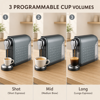 Machine à café à capsules 19 bars, pompe italienne, compatible Nespresso, 1260W, semi-automatique
