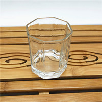 100ML 240ML 260ML Octogonal Base Lourde Clear Shot Whisky Vodka Verres Eau Jus Bière Verres